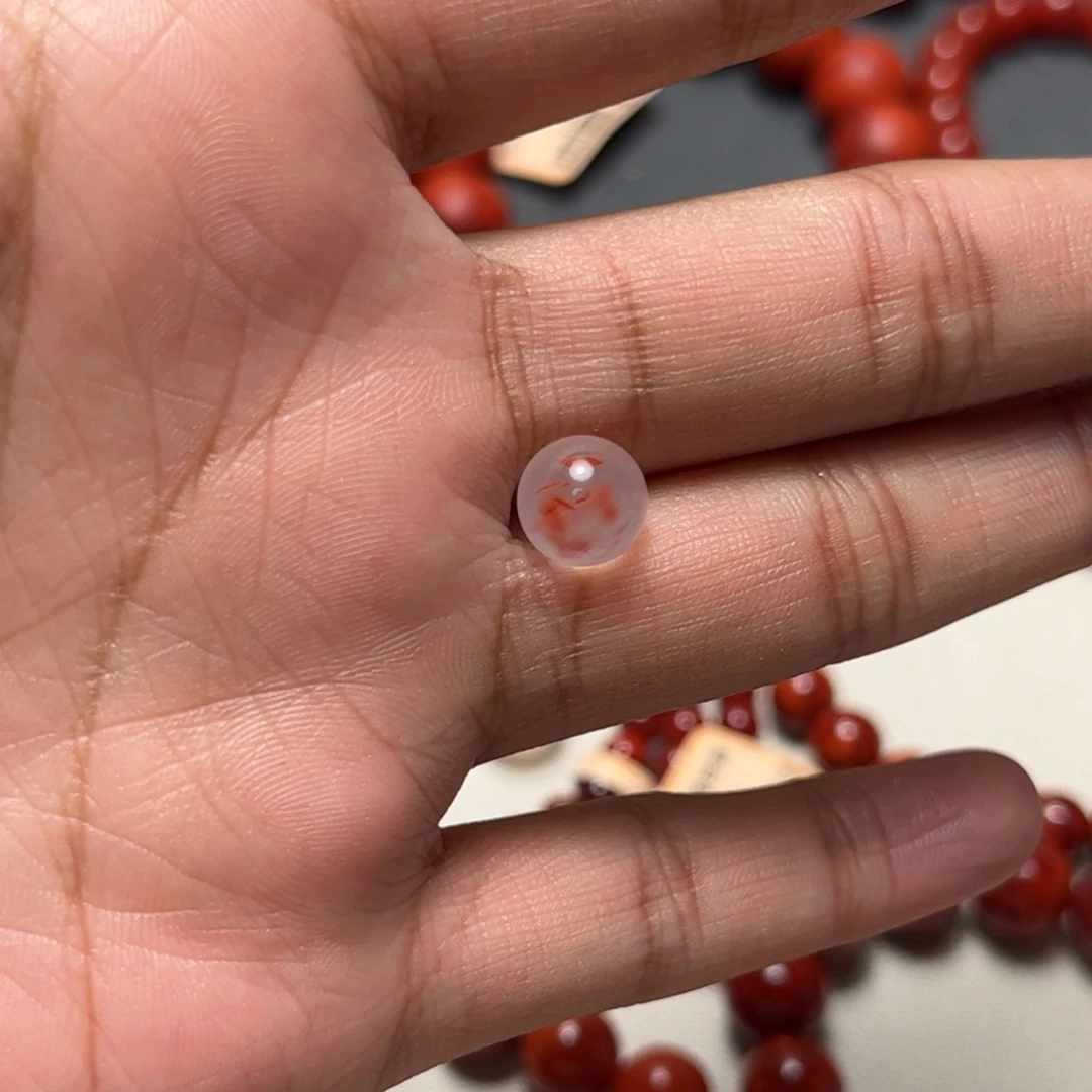 南红玛瑙未镶嵌手串8.2mm冰飘单珠