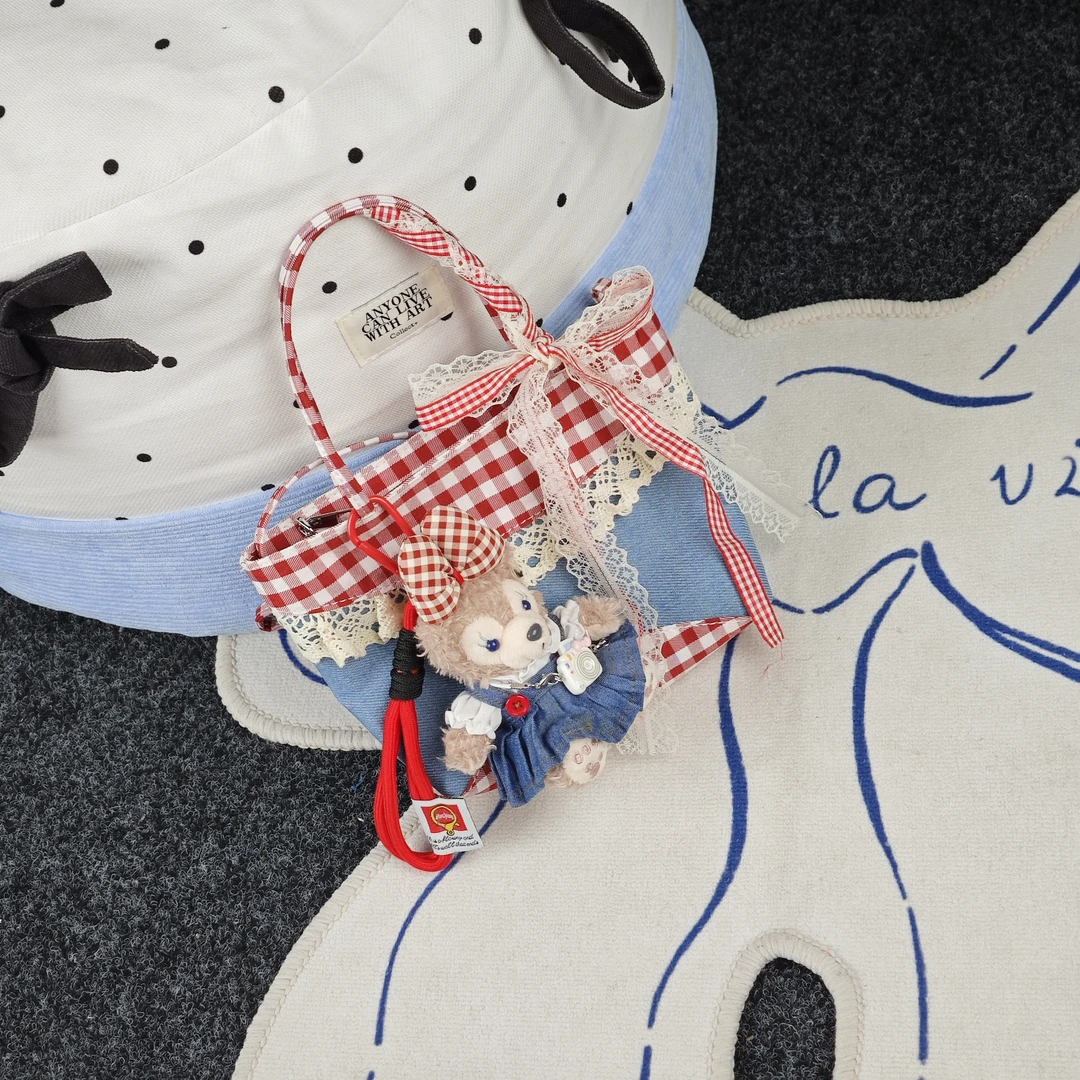 一张同学【长约21宽5高16单位厘米】手提单肩斜挎包C5758蓝不带公仔