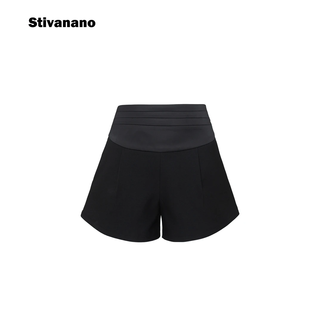 Stivanano缎面腰封短裤