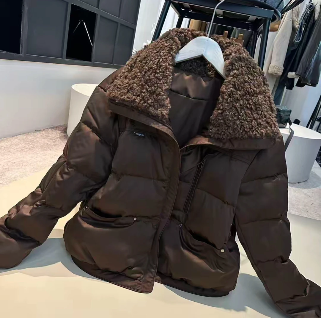 冬款翻毛领棉服外套一件过冬百搭保暖休闲韩系女款1130