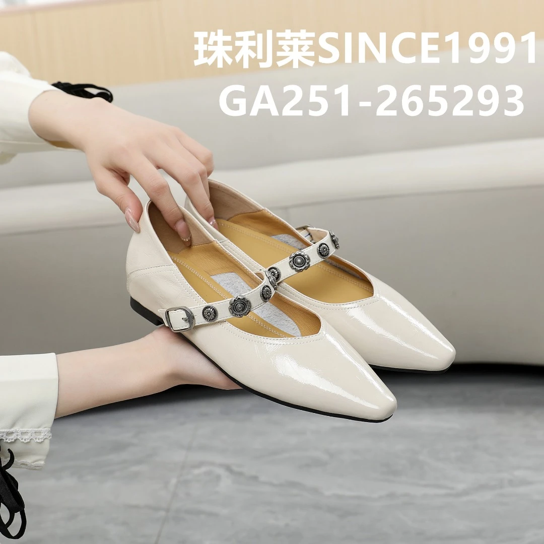 珠利莱2025春款 时尚百搭尖头款玛丽珍鞋 专柜正品女鞋265293时尚