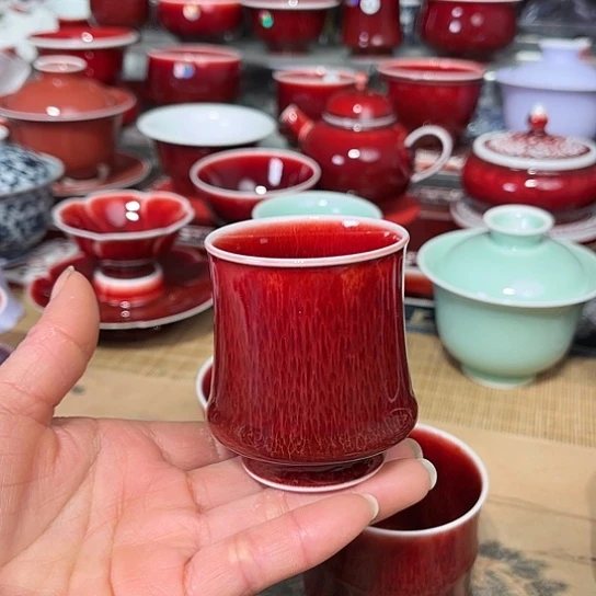 景德镇陶瓷红马坊闻香杯