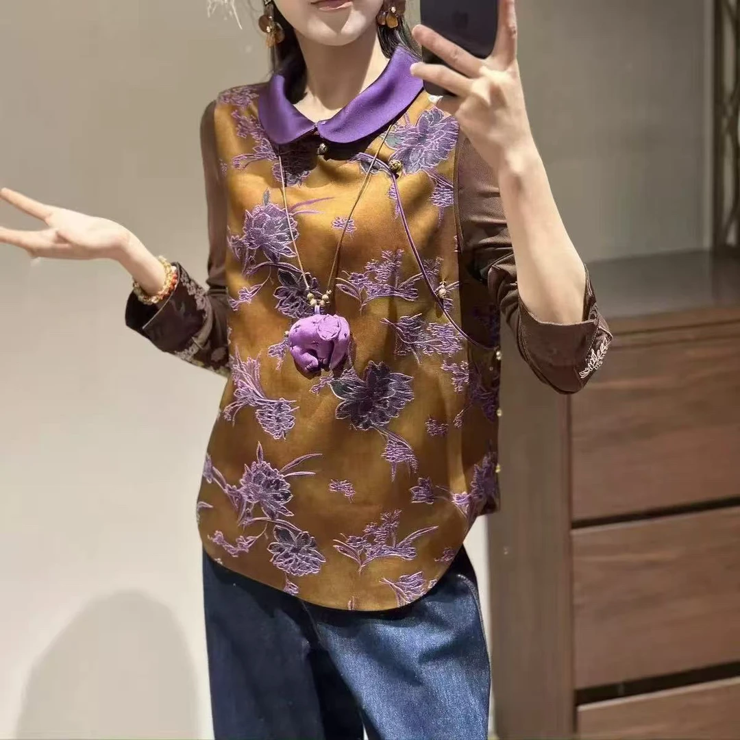 【欧洲站】紫藤古风人丝提花马甲