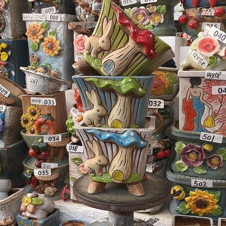 粗陶材质多肉花盆