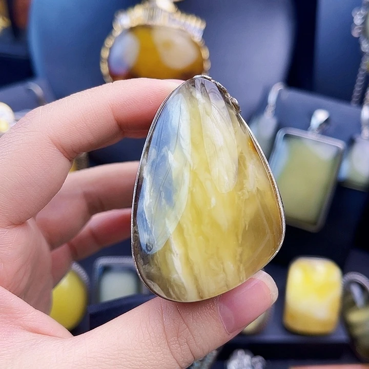 琥珀银S925镶嵌裸石