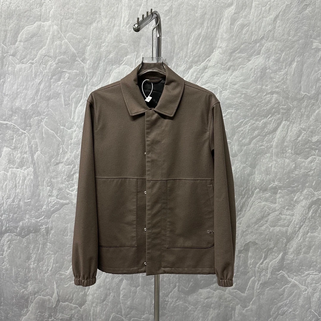 未使用 DIOR/迪奥 纯色羊毛徽标夹克外套 48码 V00056