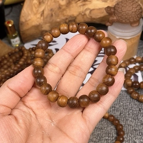 檀香木手串/手链老山檀香黑肉树头老料8/9沉水