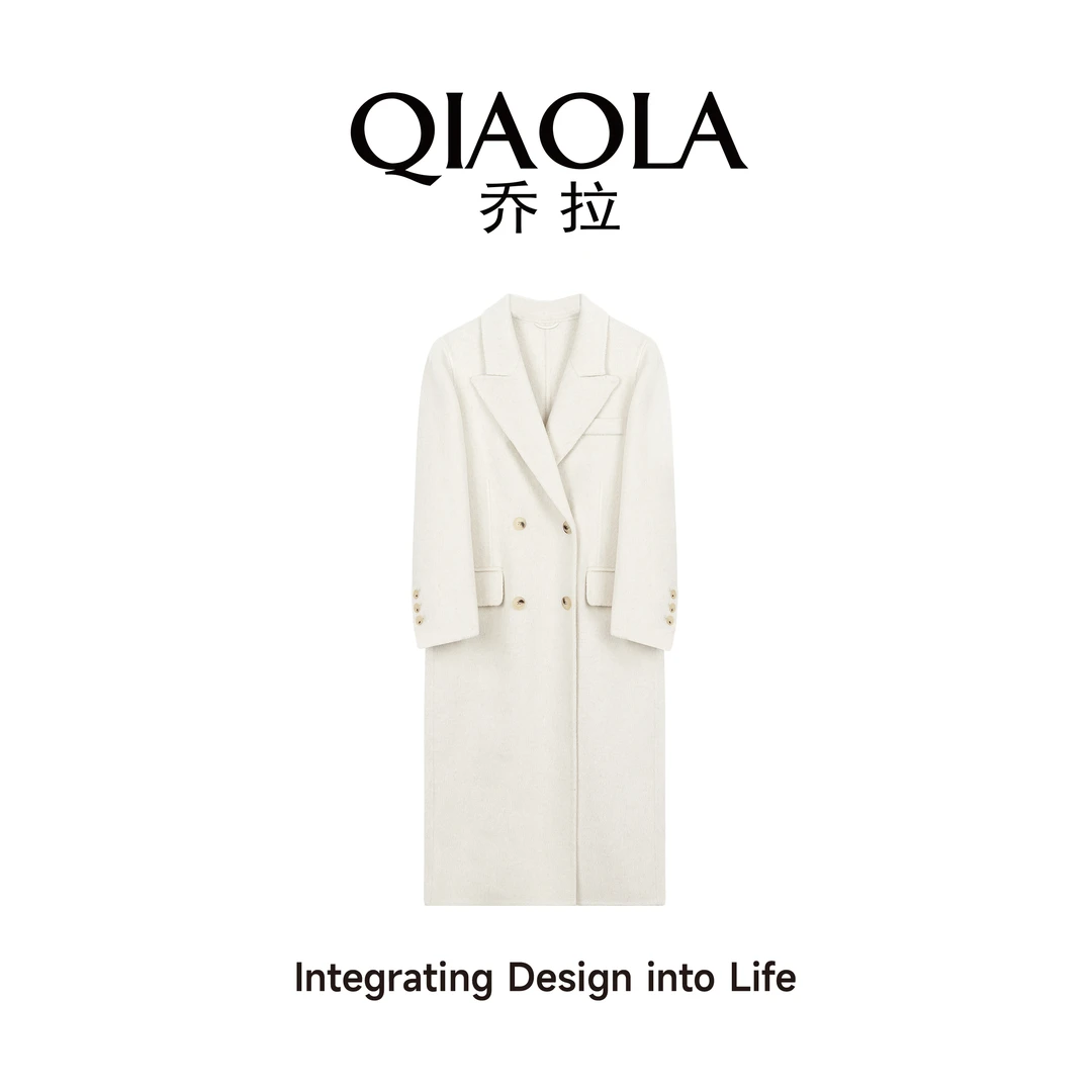 QIAOLA/乔拉【柏林严冬】秋冬款长毛双面羊毛毛呢百搭大衣外套预售