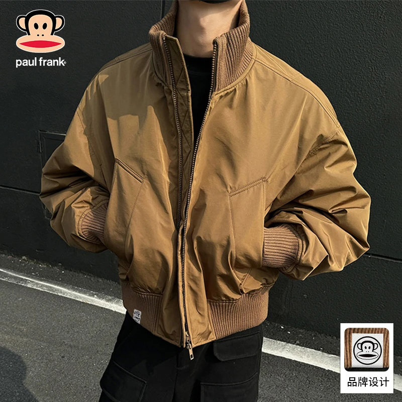 PaulFrank/大嘴猴复古休闲立领夹克男士秋季新款长袖宽松痞帅外套