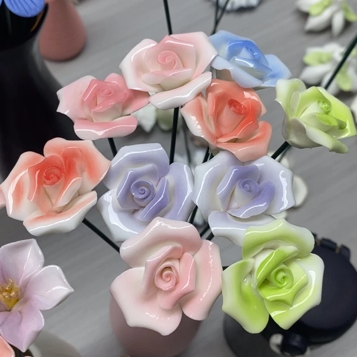 陶瓷陶瓷材料5朵混搭