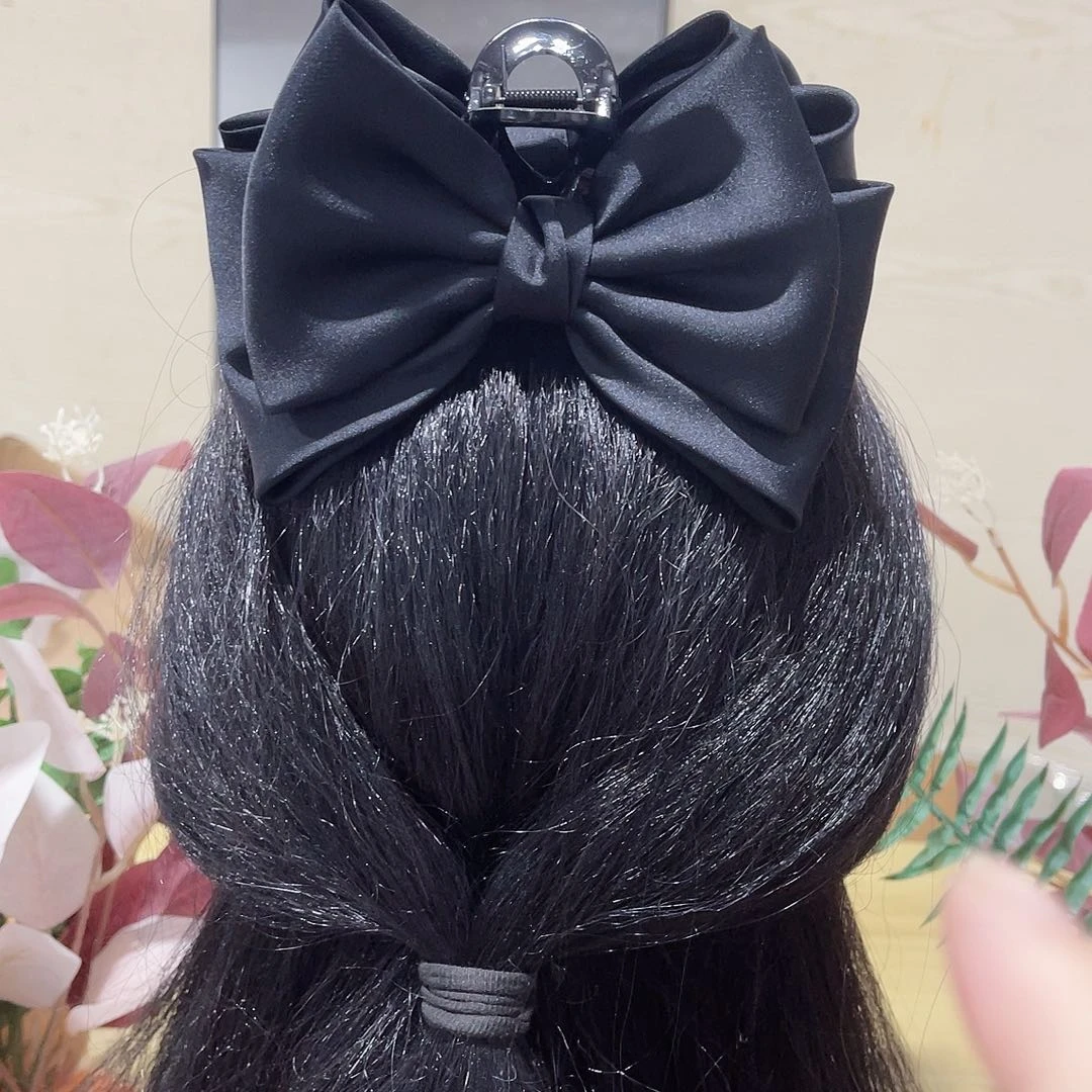 皮质铁合金蝴蝶结发夹