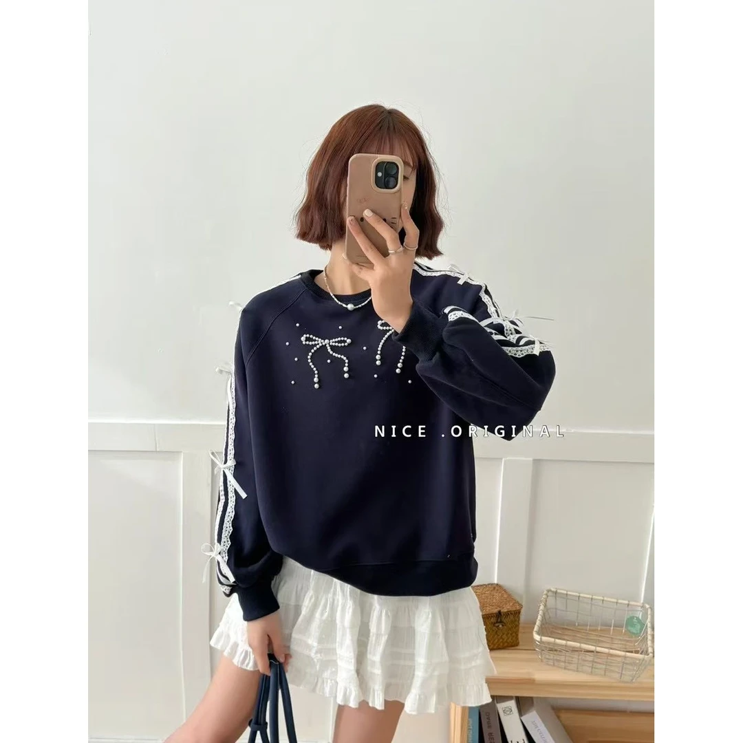 【YFONI】公主系蝴蝶结设计感卫衣