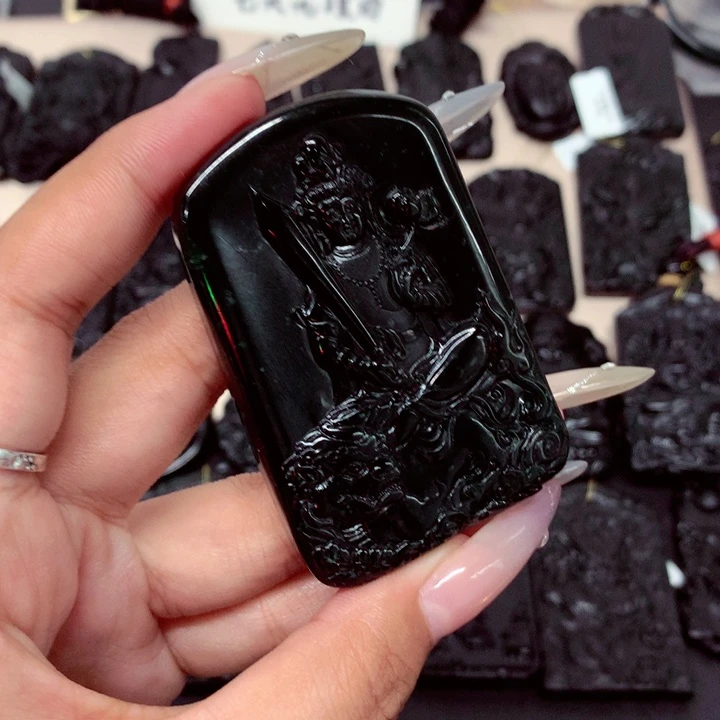 吊坠(不含链)未镶嵌翡翠天然a货钢琴黑挂件