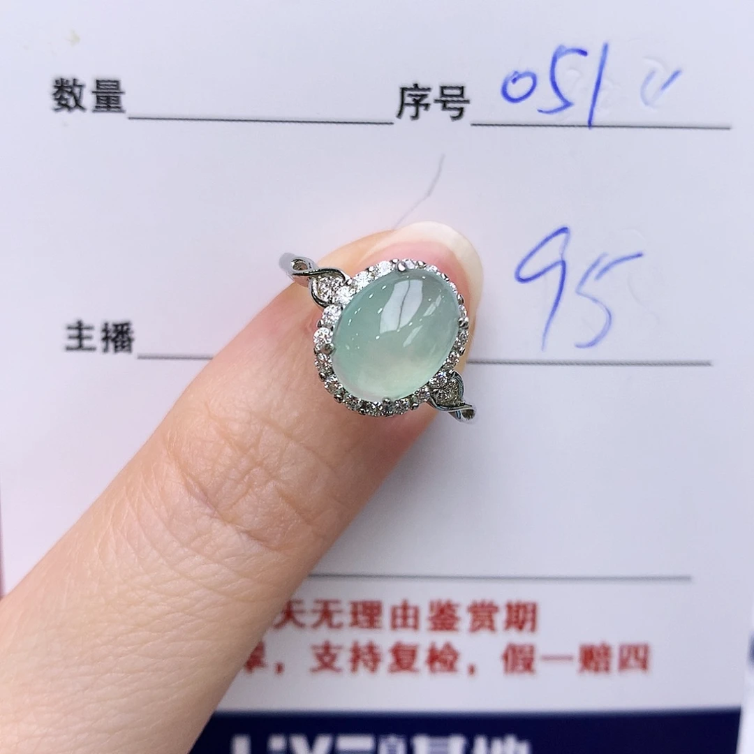 翡翠戒指银S925镶嵌051