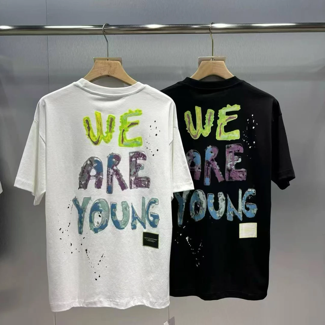 彩色字母半袖男装高货潮流新款个性百搭休闲夏季短袖X3020