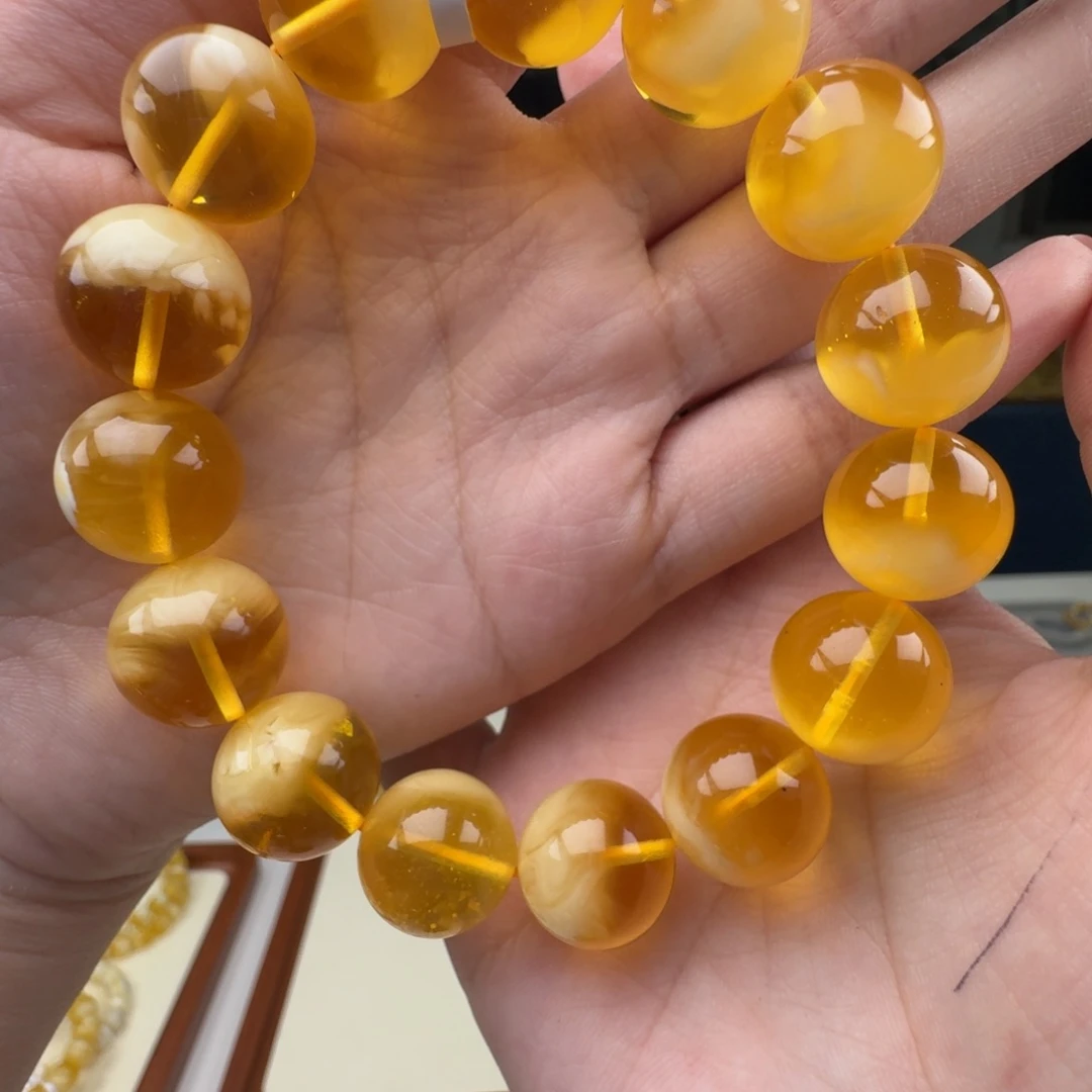 琥珀未镶嵌手链蜜蜡手串
