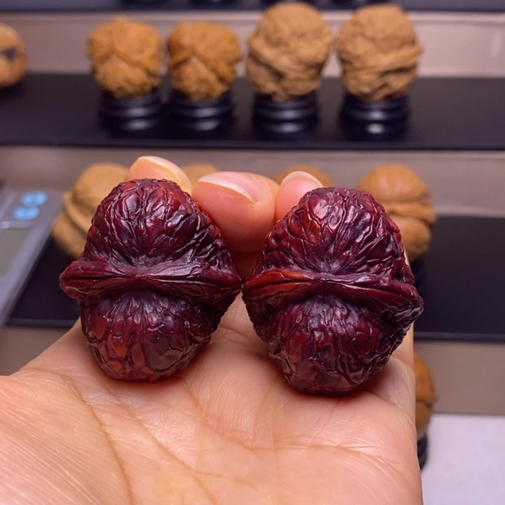 把件文玩核桃红彩元宝10