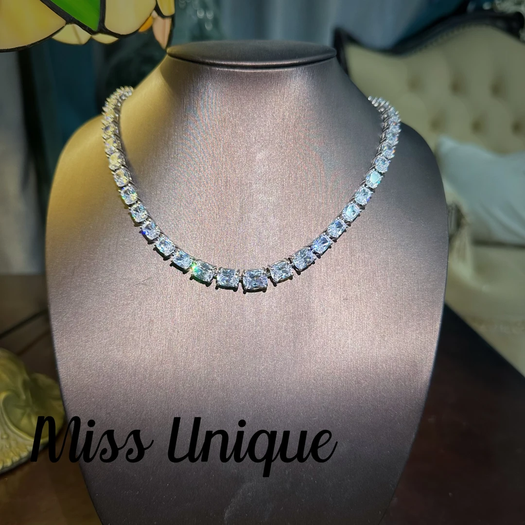 S2001横着白色大小椭圆项链2