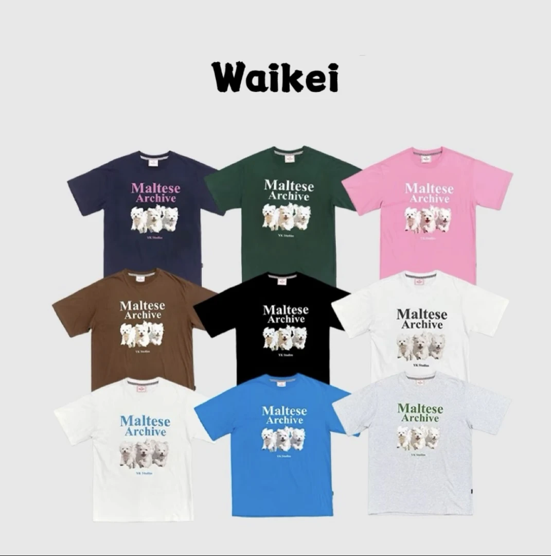 BottleMarchen-设计师品狗狗春夏圆领卡通宽松款印花短袖t恤-032