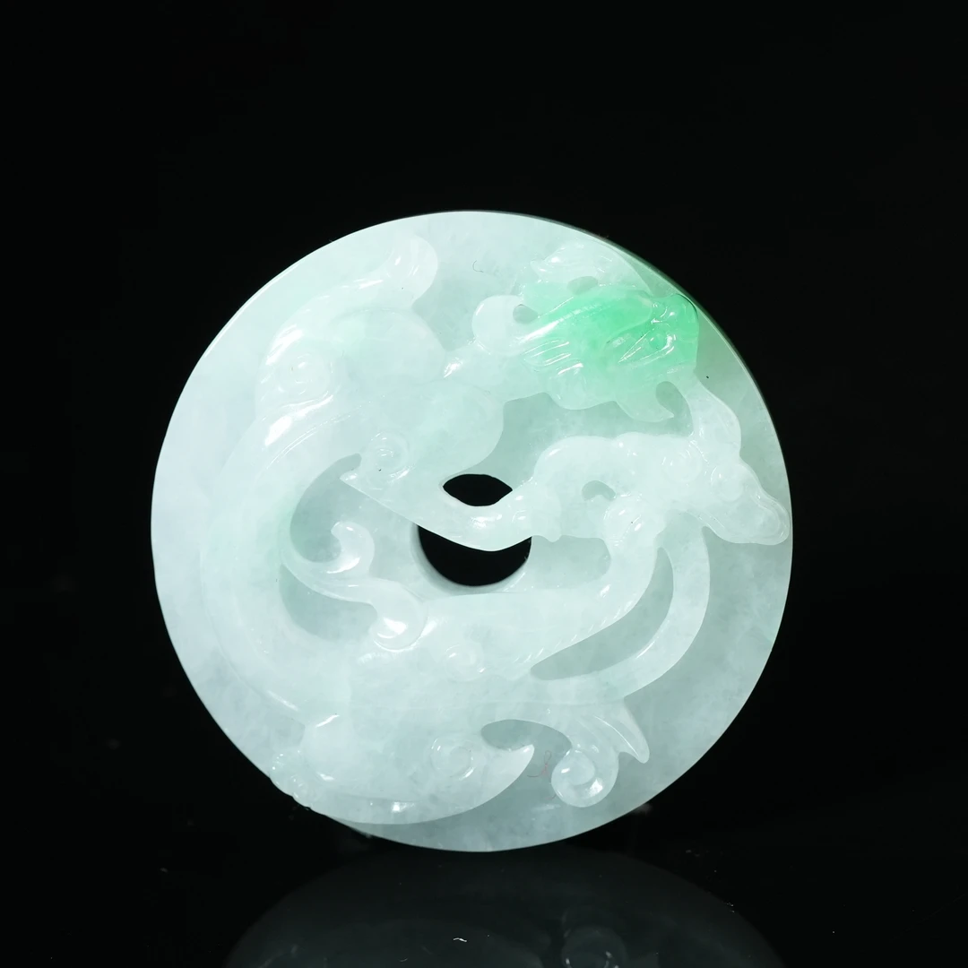 二十世纪中后期翡翠A货圆佩【华豫之门】ZHPS40A250109005