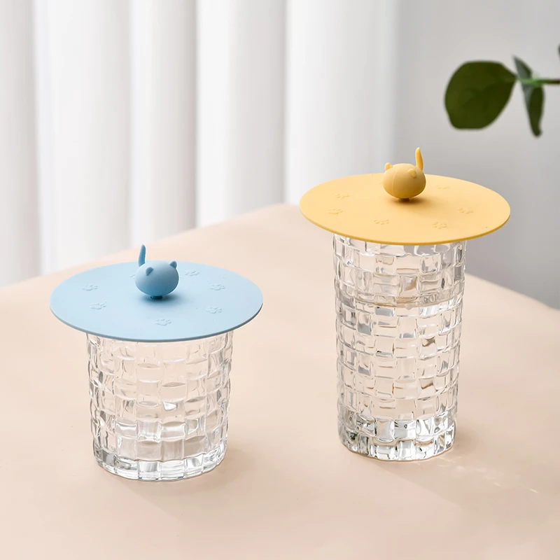 猫咪杯盖食品级硅胶防尘水杯盖耐高温玻璃杯马克杯盖通用盖