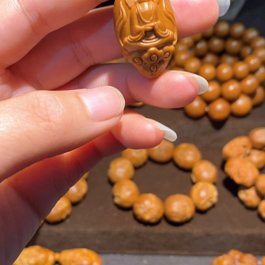 清***草橄榄核手串/手链精品橄榄核雕工艺单颗