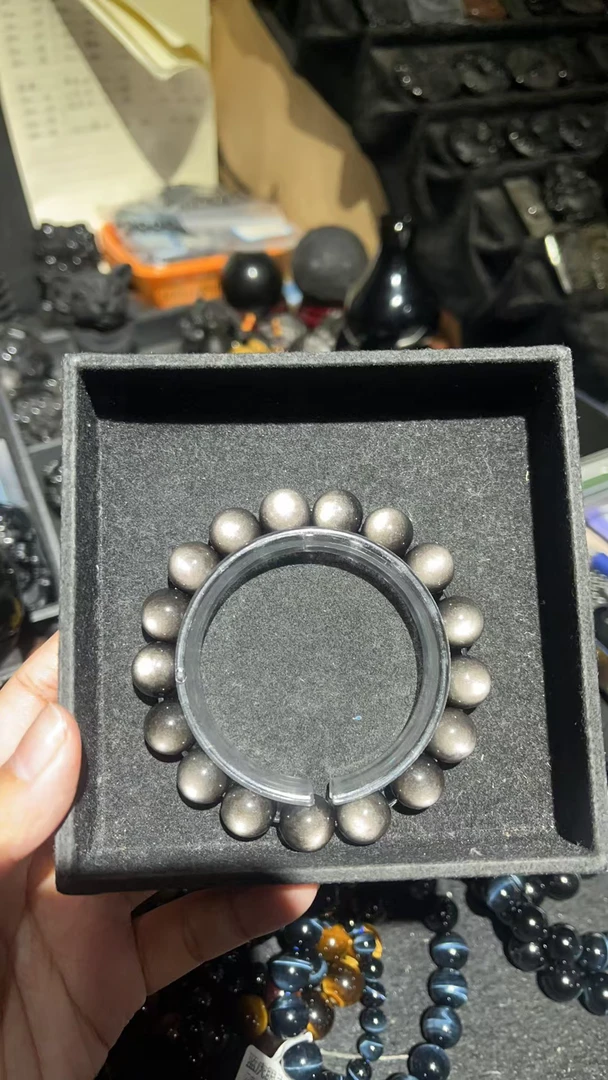 天然银曜石手链12