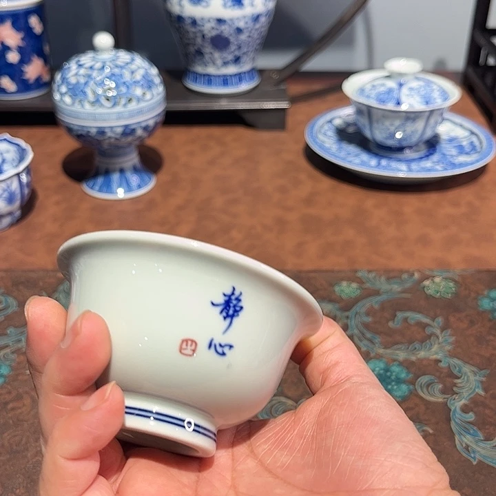 镹曰茶闲柴窑手工手绘青花