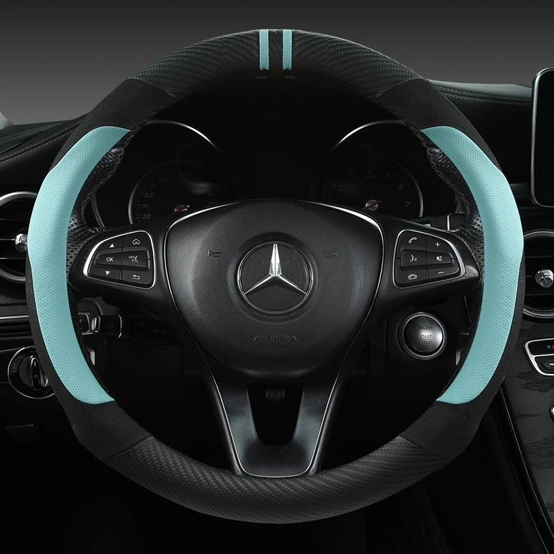 奇瑞QQ3EV小蚂蚁400 EQ1专用新款汽车方向盘套四季翻毛皮把套防滑