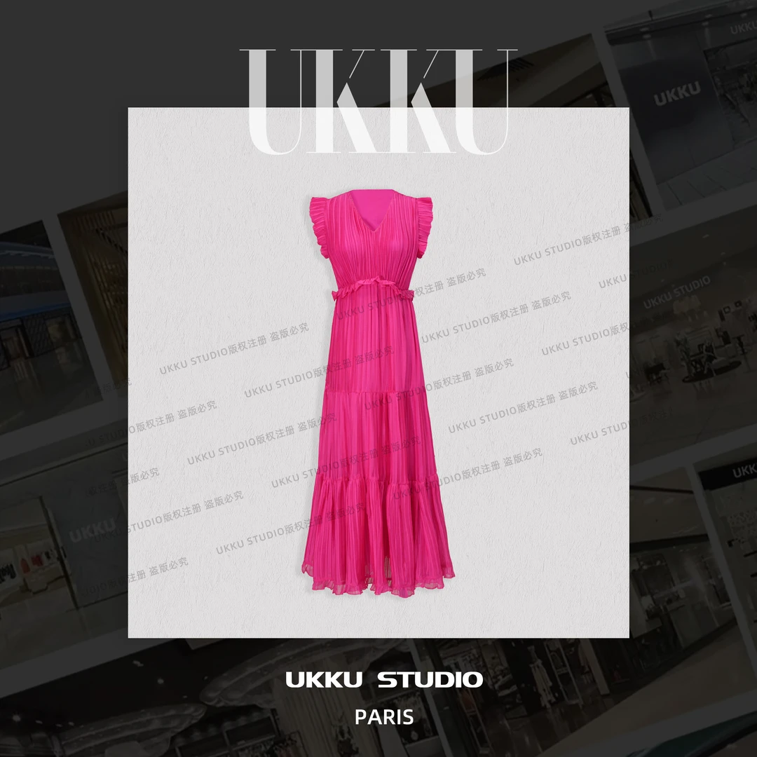 LILI【UKKUSTUDIO】气质时尚百搭潮夏季设计感高级显瘦连衣裙914149