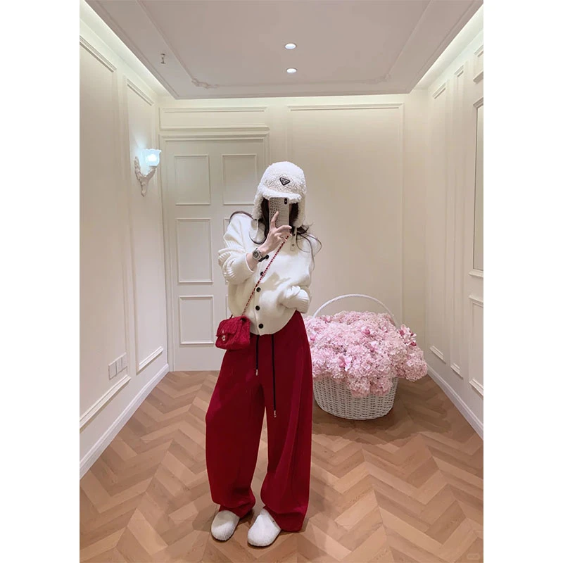 2025秋季时尚简约风修身显瘦百搭时尚上衣穿搭休闲阔腿长裤套装女