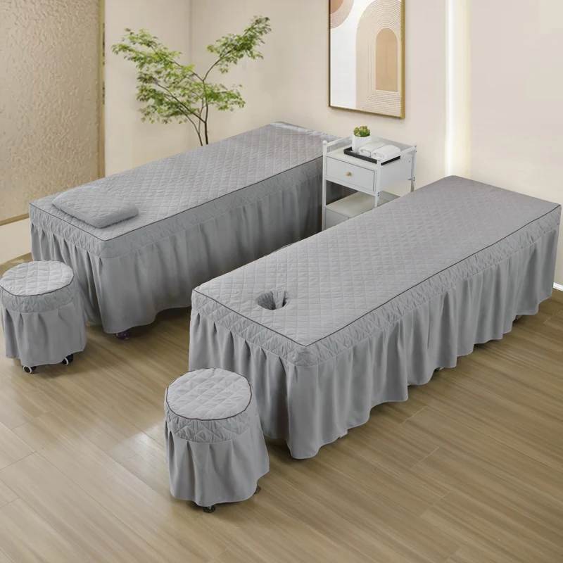 美容床罩单件 夹棉高档床套带洞 美容院专用按摩床单理疗床套罩