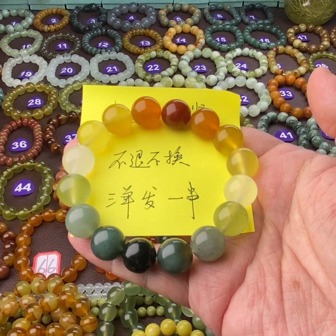 蛇纹石玉手串未镶嵌加***贤