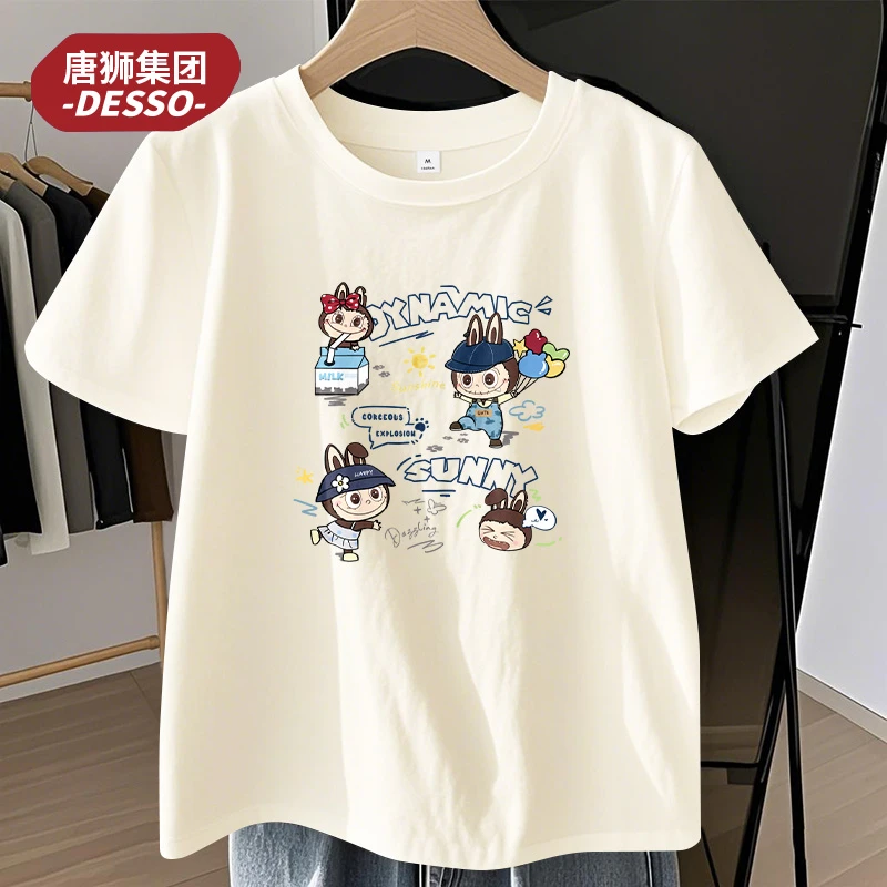 唐狮集团Desso宽松T恤女夏纯棉透气爆款2025新款短袖多巴胺服装女