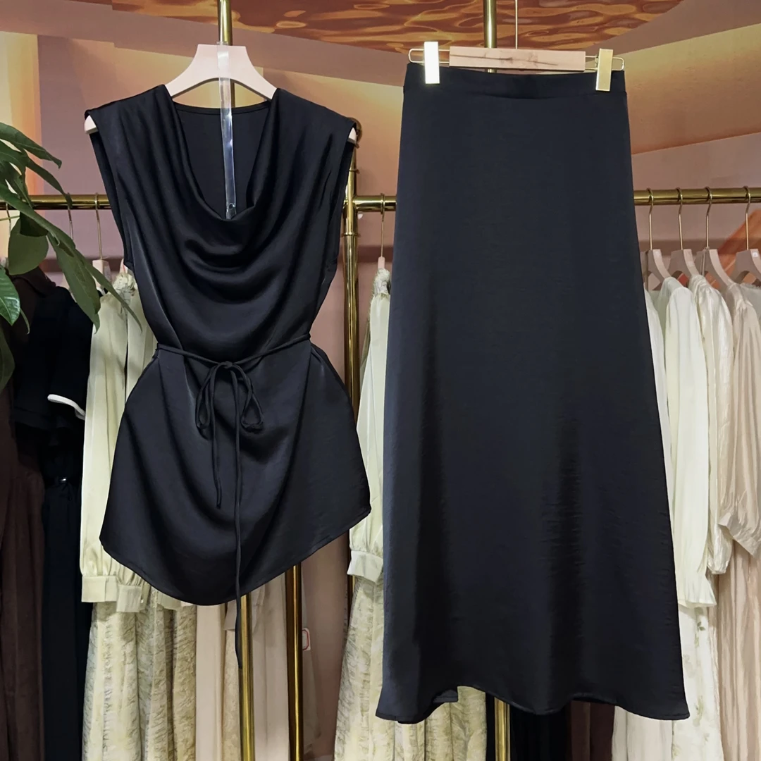 【RG931】2025年新款设计感时尚气质百搭减龄显瘦小衫休闲裙女套装