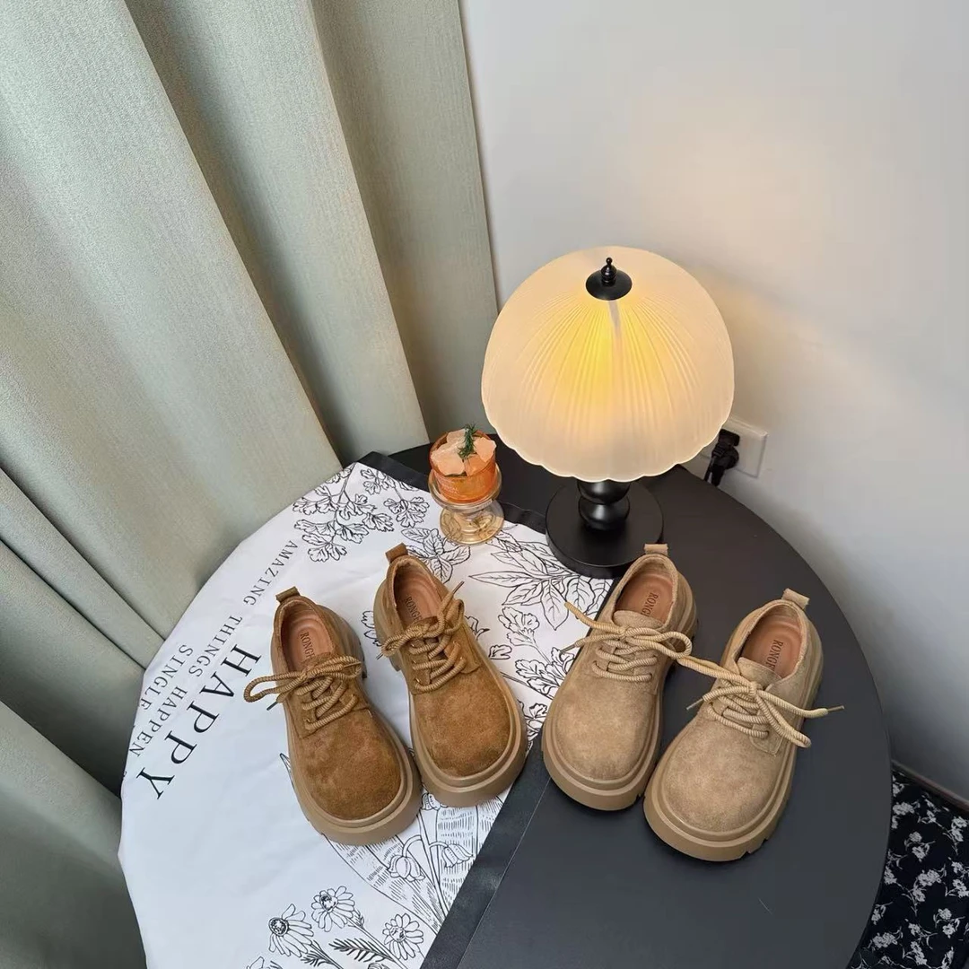 【迦迦】松糕厚底勃肯鞋女鞋2025秋季新款鞋英伦风系带单鞋休闲百搭