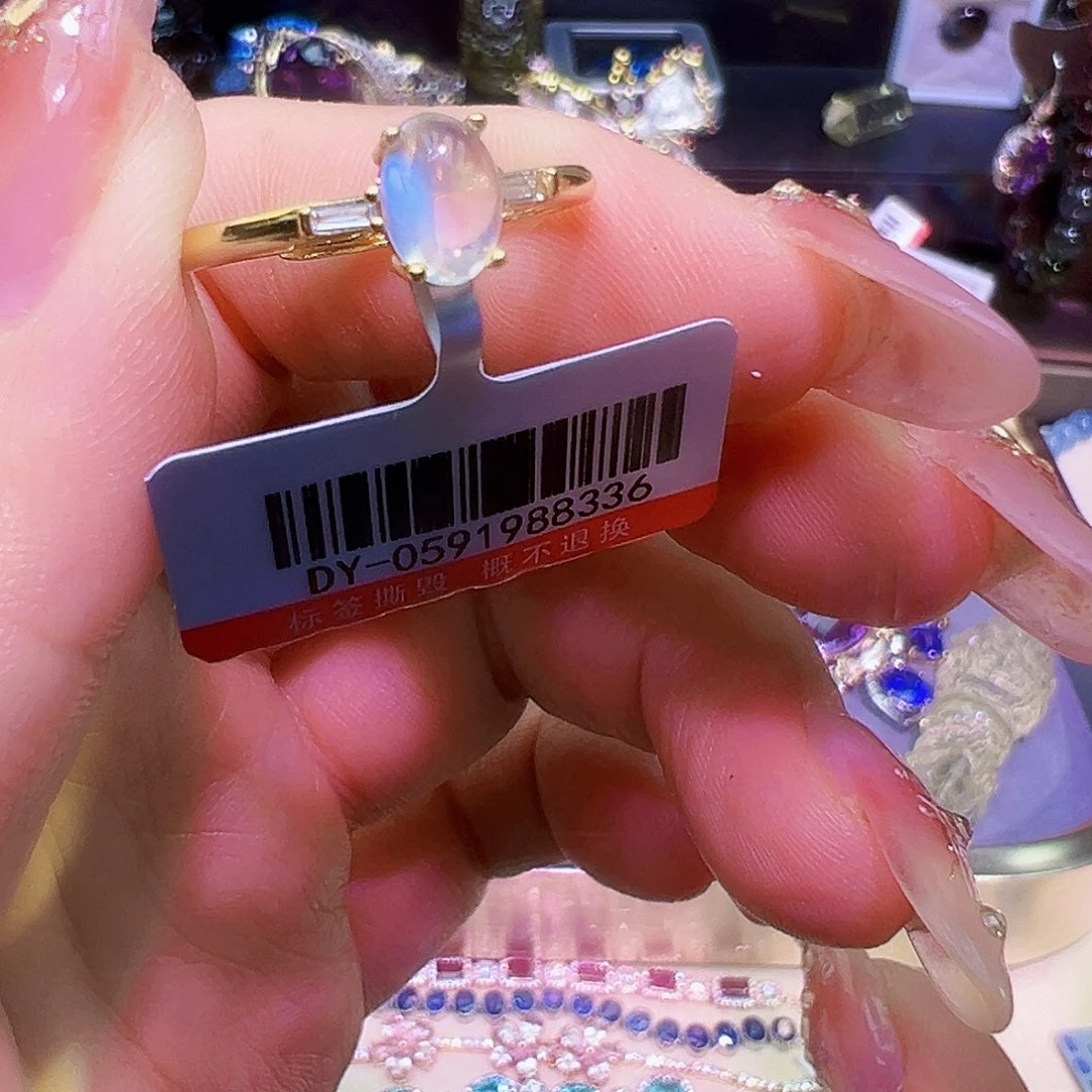 月光石银S925镶嵌长石