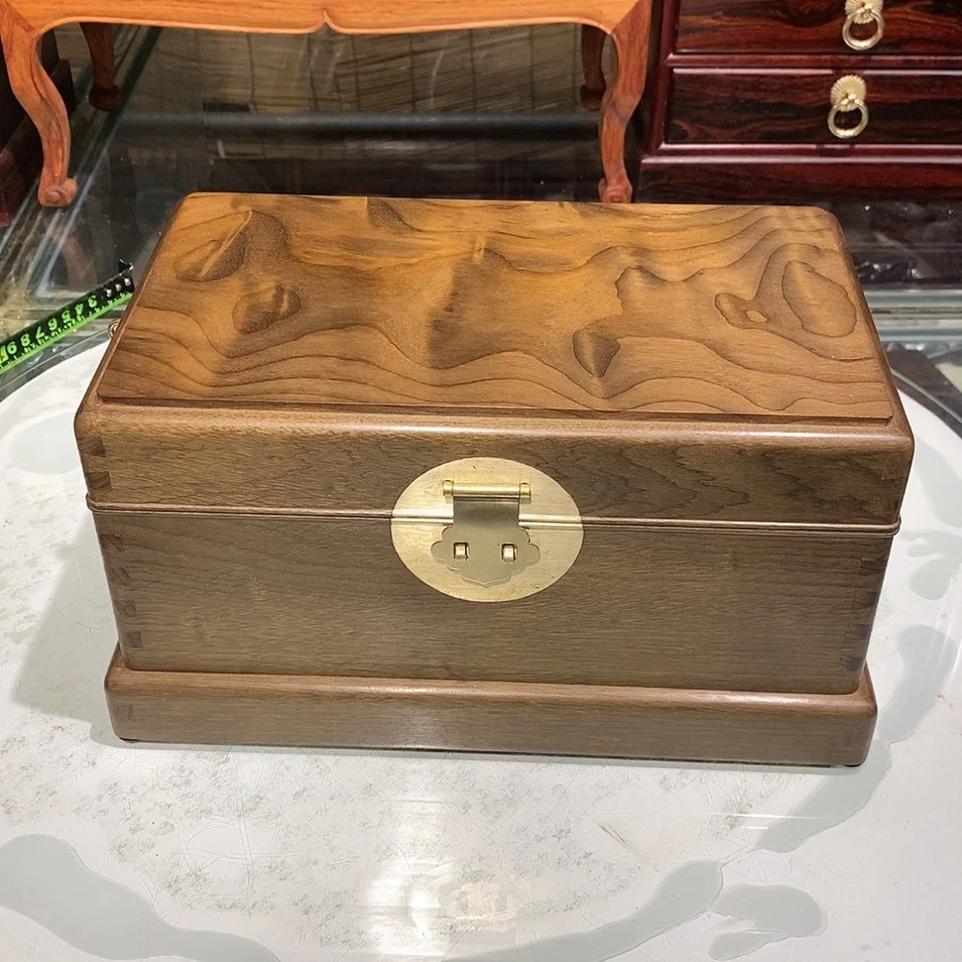 金丝楠阴沉料独板双层首饰盒26/16/13.5
