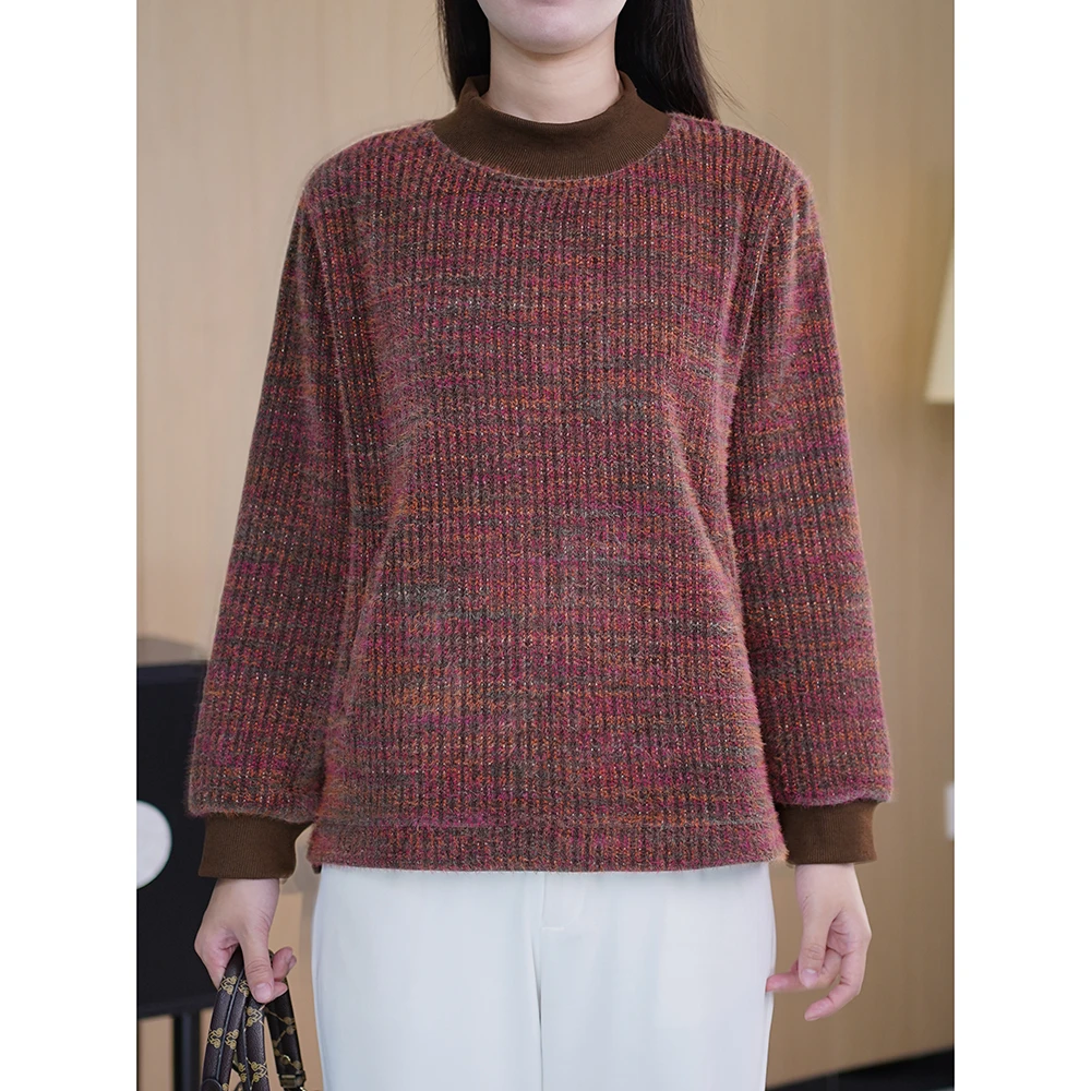 冬季加厚保暖毛衣百搭针织衫衣服胖MM大码减龄女装高级感显瘦上衣