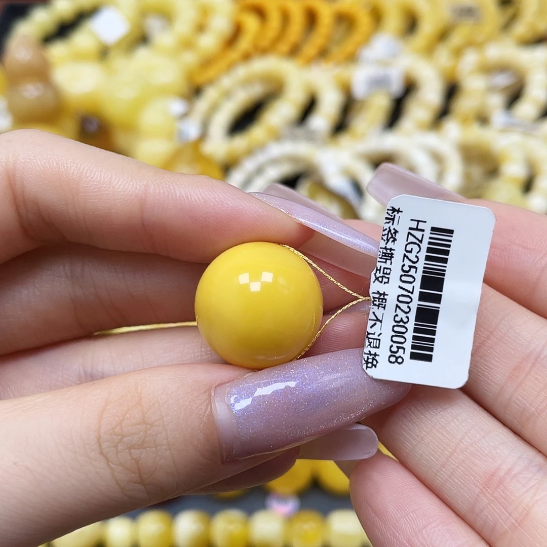 琥珀未镶嵌裸石圆珠17.8mm