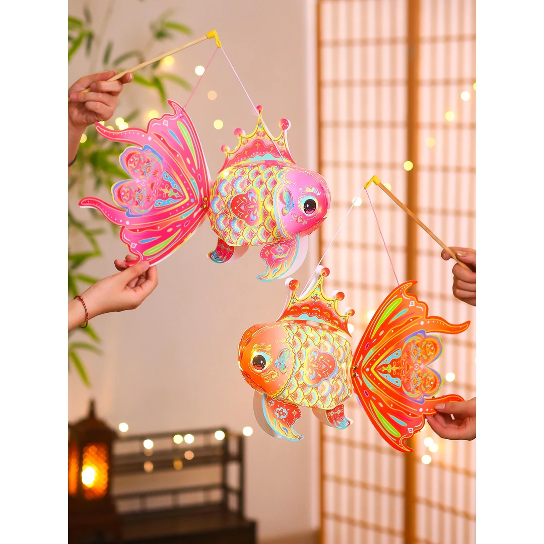 马年灯笼2026新款儿童手提非遗锦鲤鱼花灯幼马年环创手工材料