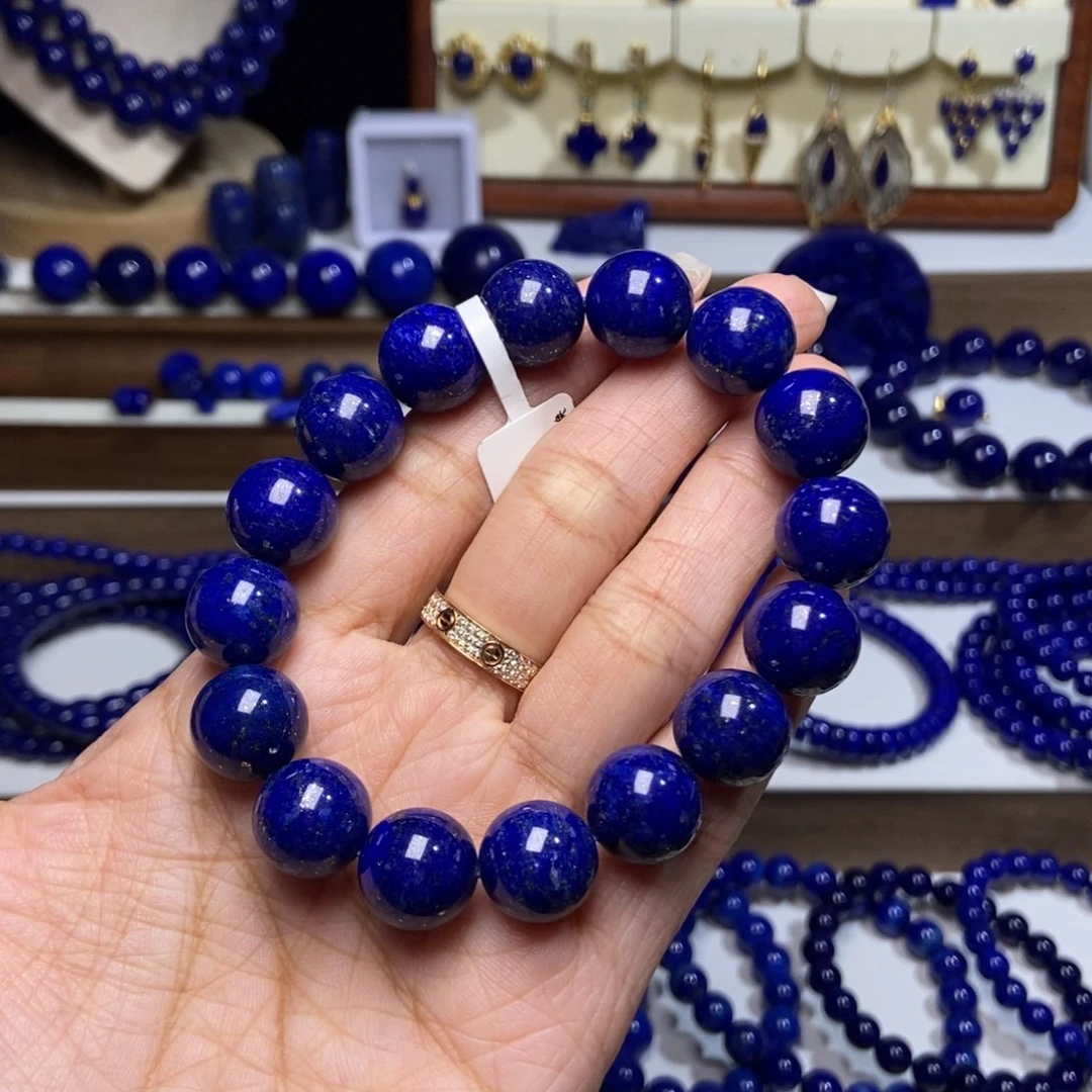 青金石未镶嵌12.8mm单圈手串