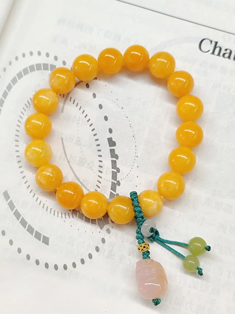 合金琉璃手链 1.0大尺寸黄色手串 MF024-71