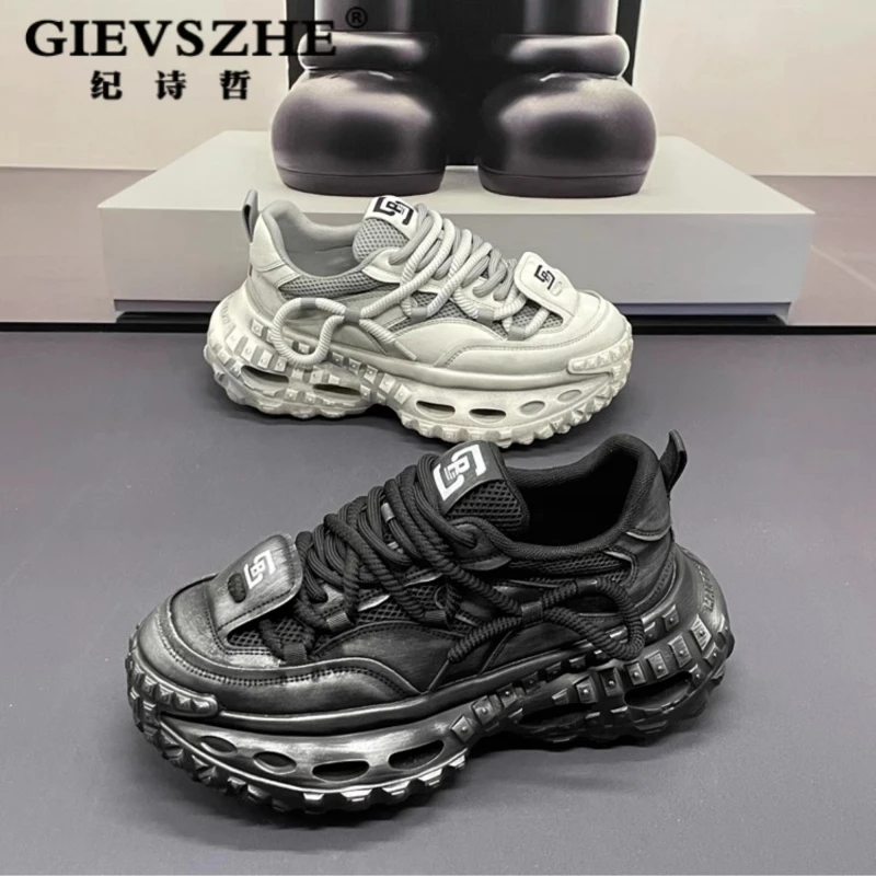 纪诗哲擦色老爹鞋男款夏季网面透气轻便厚底时尚ins运动休闲鞋子