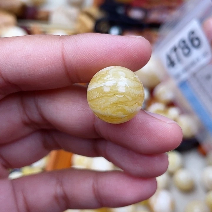 蜜蜡未镶嵌珠宝奇石粉沙眼16.6虎皮