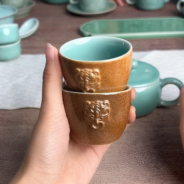 龙泉云间青瓷小米茶器