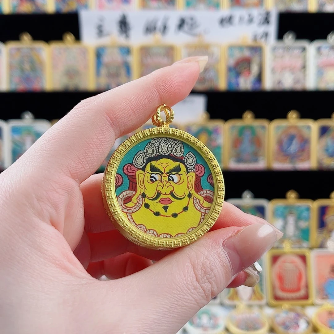 吊坠黄财神首纯手绘