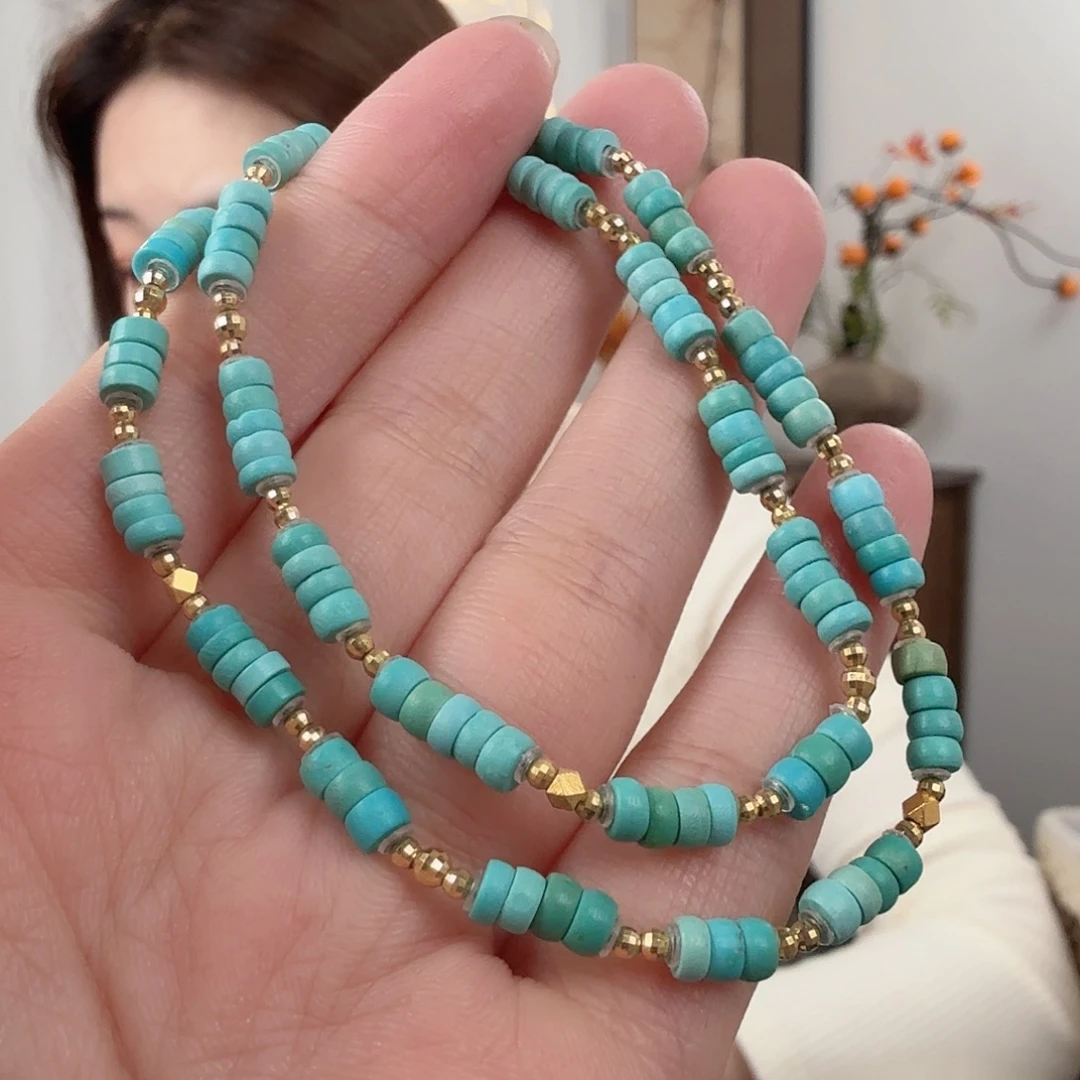 绿松石18K金镶嵌珠宝奇石