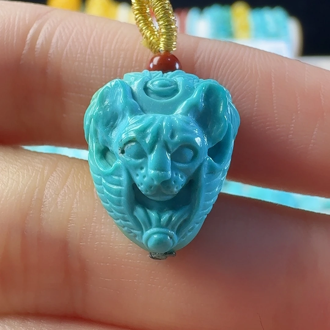 琥珀未镶嵌吊坠(不含链)法老猫