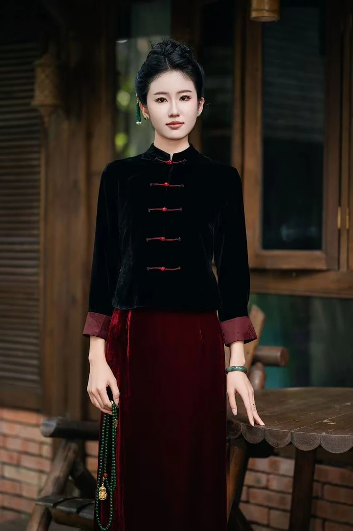 玉家人【勐枋】满分桑蚕丝丝绒款傣族服装改良服饰中国风民族风